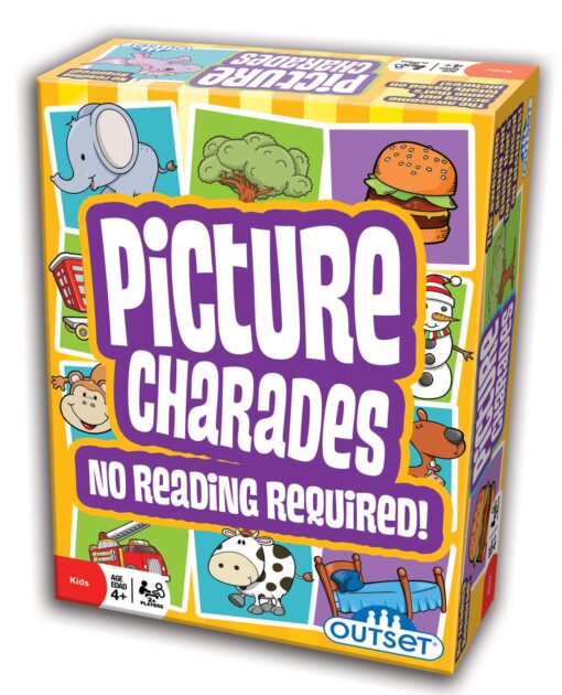 Outset Media Picture Charades for Kids - No Reading Required! - Contains 4 Deck, 192 Cards Total - Ages 4+