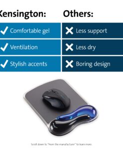 Kensington Duo Gel Mouse Pad with Wrist Rest - Blue (K62401AM),9.625*6.625 inches 27 81Hhh7Jes1L