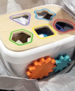 Amazon Basics Wooden Shape Sorter and Rainbow Stacker, Classic Sorting Toy for Babies, Toddlers, Children Age 12+ Months, Multicolor 67 81HjHL0D3AL