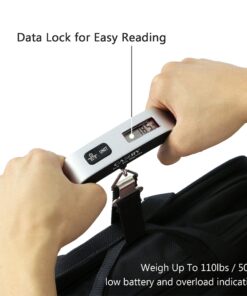 Camry Digital Luggage Scale, Portable Handheld Baggage Scale for Travel, Suitcase Scale with Hook,110 Pounds, Battery Included Red with Overweight Alert 33 81HjT1kixAL