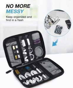 Alternative view of BAGSMART Electronics Organizer Travel Case, Small Cable Organizer Bag for Travel Essentials, Travel Tech Organizer as Travel Accessories, Cord Organizer for Phone, Power Bank, SD Card, Black