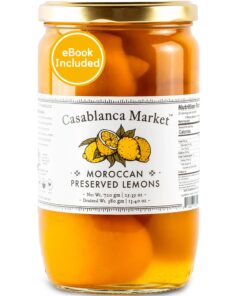 CASABLANCA MARKET Moroccan Preserved Lemons – Authentic Moroccan Preserved Lemons in Jar – Whole Non-GMO Preserved Lemon – Preserved Lemons for Couscous or Tagine Pot for Moroccan Cooking (25oz)