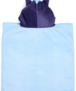 Jay Franco Bluey Piggyback Bath/Pool/Beach Hooded Poncho - Super Soft & Absorbent Cotton Towel, Measures 22 x 22 Inches (Official Bluey Product) Blue - Bluey 14 81Hm3l lxkL