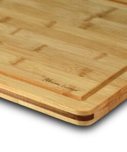 Heim Concept Organic Bamboo Cutting Boards for Kitchen Extra Large Chopping Board with Juicy Groove Perfect for Meat, Vegetables, Fruits, Cheese (18x12x3/4) 20 81Hn4tgZhL
