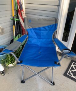 Coleman Big-N-Tall Quad Chair with Cup Holder & Side Pocket, Water-Resistant Oversized Camping Chair Supports up to 600lbs, Great for Tailgating, Camping & Outdoor Use, Carry Bag Included Blue 35 81Hna824OyL