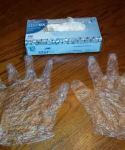 Disposable PE Plastic Clear Gloves, BPA, Rubber, Latex Free, For Safe Cooking Prep, Kitchen Preparation, And Food Serving And Service, Disposal Cleaning Poly/Polyethylene Gloves Size Large Box of 500 22 81HosrFd9YL