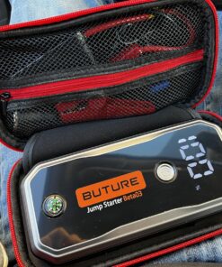 BUTURE 5000A Car Battery Jump Starter (All Gas/10L Diesel) Smart Portable Car Jump Starter Battery Pack, 12V Safe Jump Box Car Jumper Starter with Extended Jumper Cables, Fast Charge, 160W DC, Lights 66 81HpJqrjRFL