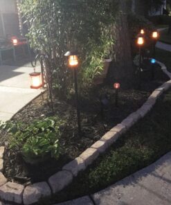 EOYIZW Solar Outdoor Lights 2 Pack- 99 LEDs Solar Lantern Flickering Flame Lights for Garden Decor- IP65 Waterproof Solar Garden Lights Decor for Halloween Patio Garden Yard Porch Yellow Flame 2 PCS 29 81Hprt2C08L