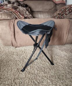 PORTAL Tall Folding Tripod Stool for Outdoor Camping Walking Hunting Hiking Fishing Travel, Support 225 lbs Black Standard Pack 23 81Hq6q8JwXL