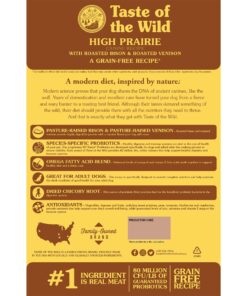 Alternative view of Taste of the Wild High Prairie Canine Grain-Free Recipe with Roasted Bison and Roasted Venison Adult Dry Dog Food, Made with High Protein from Real Meat and Guaranteed Nutrients and Probiotics 14lb 14 Pound (Pack of 1)