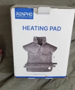 RENPHO Weighted Heating Pad for Back Pain Relief, FSA HSA Eligible, Electric Heat Pads for Neck and Shoulders, Fast-Heating, Auto Shut Off, Christmas Gifts for Women Men Mom Dad, ETL Certified, Gray A-gray-24"x33'' 36 81HrOZ26IQL
