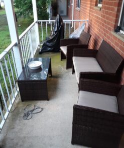 Best Choice Products 4-Piece Outdoor Wicker Patio Conversation Furniture Set for Backyard, Deck, Poolside w/Coffee Table, Seat Cushions - Brown Wicker/Beige Cushions Brown/Beige 39 81HrShK7anL