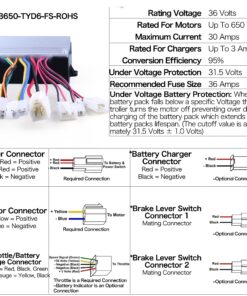 Alternative view of 36V Controller, 6 Throttle for Razor MX500 Dirt Rocket (V21+), MX650 (V14+), SX500 McGrath (V1+), EcoSmart Metro, RSF650 (V1+), Dirt Quad 500 ATV(V1+), Pocket Mod Bellezza, Model: HB3650-TYD6-FS-ROHS
