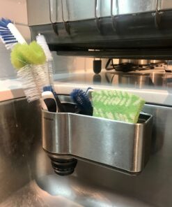 simplehuman Sink Caddy Sponge Holder, Brushed Stainless Steel Full-Size 28 81HtEYtCFCL