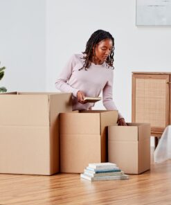 Amazon Basics Cardboard Moving Boxes, 12 Pack, Large, Brown, 20" x 20" x 15" 12-Pack 34 81HtLUKvBnL