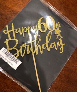 Gold Glitter Happy 60th Birthday Cake Topper,Hello 60, Cheers to 60 Years,60 & Fabulous Party Decoration 34 81Hv9IufPaL