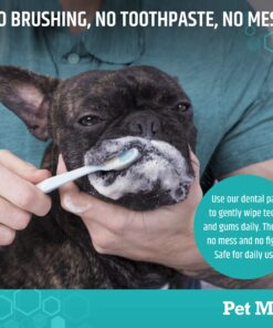 Pet MD Dog Breath Freshener Dental Wipes for Dogs - Tartar and Plaque Remover for Teeth Cleaning - Fresh Apple & Mint Scent Bad Breath Treatment for Dogs - 100 Count 24 81HvjMskYbL