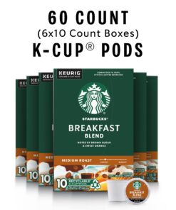Starbucks K-Cup Coffee Pods—Medium Roast Coffee—Breakfast Blend for Keurig Brewers—100% Arabica—6 boxes (60 pods total) 17 81HvmnmrNSL 2