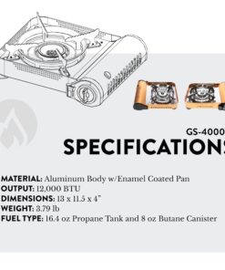 Gas ONE GS-4000P - Camp Stove - Premium Propane or Butane Stove with Convenient Carrying Case - Patent Pending - Great for Camp Stove and Portable Butane Stove for All Cooking Application 29 81HwhY28nmL