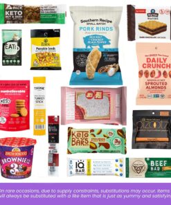 KETO Snacks Gift Ultra Low Carb, Low Sugar, High Fat Ketogenic Diet Snacks, Keto Bars, Cookies, Keto Jerky & Pork Rinds, Great Keto Gift Basket 15 Piece Assortment 10 81Hx7wLV9HL