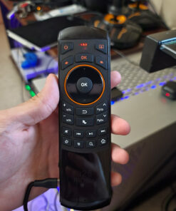 Rii K25 Multifunction Portable 2.4GHz Mini Wireless Fly Mouse Keyboard and Remote Control with Rechargeable Li-ion Battery (Black) 24 81Hxaafg3qL