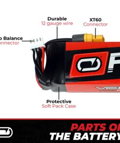 Venom Fly Series 30C 2- Cell 2000 mAh 7.4 V LiPo RC Drone Battery - 14 AWG Wire, LiPo Balance & XT60 Connector - RC Fixed Wing Application Batteries -UNI Plug Adapter Compatible w/Deans, Traxxas & EC3 15 81HzVDDbqxL