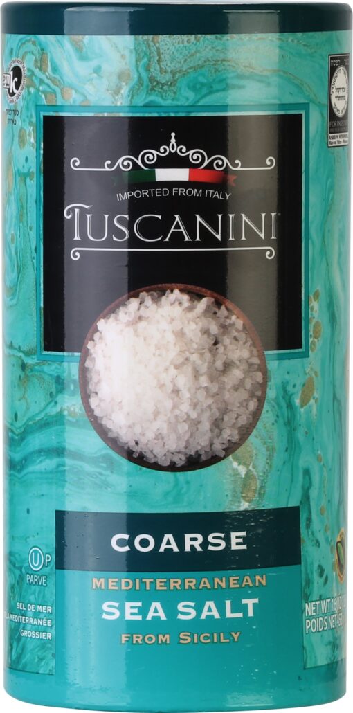 Tuscanini, Coarse Mediterranean Sea Salt, 16oz Tube, From Sicily Italy 1 Pound (Pack of 1)