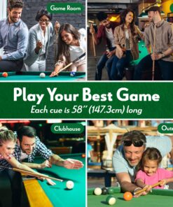 ISZY Billiards Pool Stick Set of 4. 2-Piece Cue Sticks Made from Hardwood Canadian Maple Wood in 4 Billiards Accessories set5 13 81I1M 2jVL