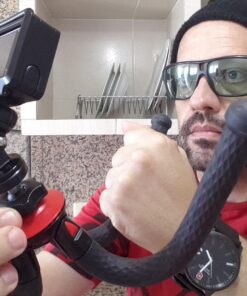 Tripod for iPhone, Fotopro Flexible Camera Tripod with Remote for iPhone 12 XS,Samsung, Waterproof and Anti-Crack Phone Tripod Stand for GoPro, Portable Travel Tripod for Live Streaming Vlogging Video Black and red 44 81I1MbZ x8L