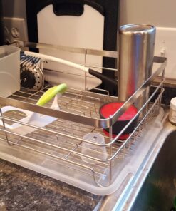 Neat-O Stainless Steel Rustproof Dish Drying Rack with Cutlery Holder and Board 29 81I2ZtuBOOL