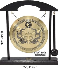 Zen Table Gong Dragon with Taiji Symbols Feng Shui Meditation Desk Bell Home Decor Housewarming Congratulatory Blessing Gift US Seller 15 81I3bKgHFmL