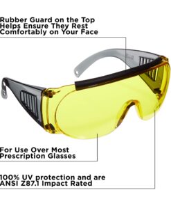 Allen Company - Ballistic Eye Protection for Men and Women - Shooting Accessories That Work with Prescription Glasses Yellow 19 81I6IbvPGyL