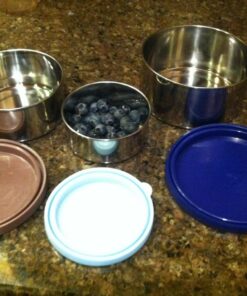 MIRA Stainless Steel Lunch Box Food Storage Containers | BPA Free, Eco-Friendly & Reusable Snack Food Nesting Containers | Set of 3 (Navy/Arctic/Icy) Navy/Arctic/Icy 25 81I6rgHOmnL 3