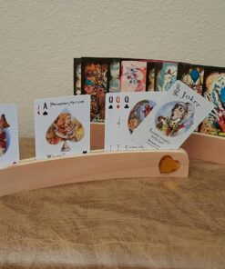 14" Curved Shape Wooden Card Holders Set of Two, Natural Finish 26 81I7BHW7eL