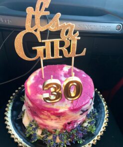 All About Details Silver It's-a-girl Cake Topper, 1pc, baby shower cake topper, Party Decor, baby shower decoration, Glitter Topper (Gold) Gold 19 81I7OP3aJjL
