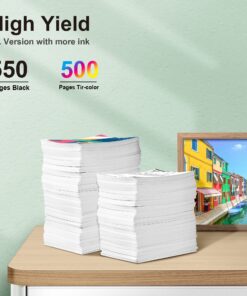 98 95 Ink Cartridges Combo Pack Remanufactured Ink for HP 98 95 Work with Officejet 150 100 6310 H470, PhotoSmart 8050 C4180 C4150 D5160, Deskjet 460 5940 (Black, Tri-Color,2 Pack) 10 81I8QPIuOL