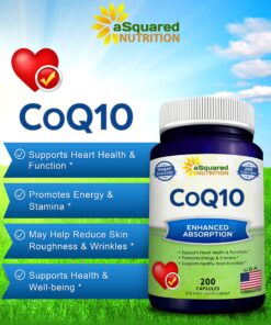 CoQ10 (400mg Max Strength, 200 Capsules) - High Absorption Vegan Coenzyme Q10 Powder - Ubiquinone Supplement Pills, Extra Antioxidant CO Q-10 Enzyme Vitamin Tablets, COQ 10 400 mg 200 Count (Pack of 1) 15 81I9BlW2Y L