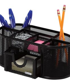 Rolodex 1746466 Mesh Pencil Cup Organizer Four Compartments Steel 9 1/3 x 4 1/2 x 4 Black 20 81I9GOQ6 BL