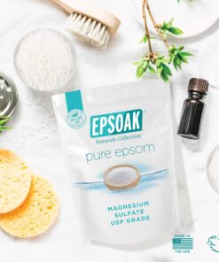 Epsoak Epsom Salt 19 lb Resealable Bulk Bag, Magnesium Sulfate USP. Unscented, Made in The USA, Cruelty-Free Certified 19 Pound (Pack of 1) 22 81IA2WoVFdL 2
