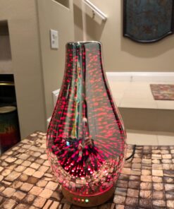 Porseme Essential Oil Diffuser 3D Glass Aromatherapy Ultrasonic Humidifier Cool Mist, Auto Shut-Off, Timer Setting, BPA Free for Home Office Hotel Yoga Gym Leisure SPA Gift 100ml B1-100ml Volcano 29 81IC1htJ1mL