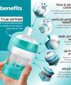 Alternative view of Bare Air-Free 8oz Twin + 2 Nipples by Bittylab. Perfe-Latch (breastfed Babies) & Easy-Latch (Babies fed with Baby Bottles). Cuts Down on Reflux, Colic, Gas, Fuss & Sleep Troubles. Easy Instructions.
