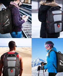 YOREPEK Travel Backpack, Extra Large 50L Laptop Backpacks for Men Women, Water Resistant College Backpack Airline Approved Business Work Bag with USB Charging Port Fits 17 Inch Computer, Grey 19 81IDKWDfBbL