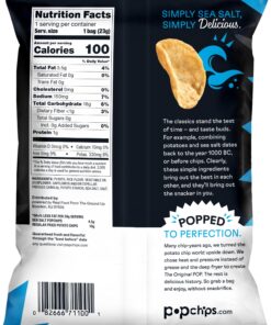 Alternative view of Popchips Potato Chips, Sea Salt Flavor, 0.8oz (Pack of 24) Salted 0.8 Ounce (Pack of 24)