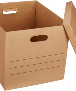 Amazon Basics Medium Moving Boxes with Lid and Handles, 10 Pack, Brown, 19 x 14.5 x 15.5 inches 10-Pack 10 81IF9BtROKL