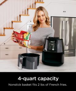 Ninja AF101 Air Fryer that Crisps, Roasts, Reheats, & Dehydrates, for Quick, Easy Meals, 4 Quart Capacity, & High Gloss Finish, Grey 34 81IFXxclpbL