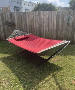 Best Choice Products Portable Heavy-Duty 9ft Steel Hammock Stand w/Built-in Wheel, Carrying Case, Weather-Resistant Finish, 450lb Capacity 46 81IFwJATOBL