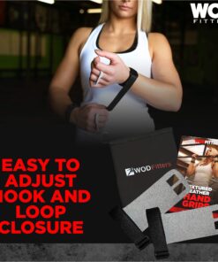 WODFitters Textured Leather Hand Grips for Cross Training, Kettlebells, Powerlifting, Chin Ups, Pull Ups, WODs & Gymnastics – with Grips Storage Pouch Grey Extra Small 8 81IG7dS0txL