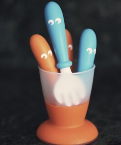 BABYBJORN Baby Plate, Spoon and Fork - Orange/Turquoise, 2-Pack 1 19 81IGsRB1v9L