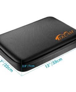TEKCAM Large Carrying Case Action Camera Storage Bag Compatible with Gopro Hero 12 11 10 9 8 7 6 5/AKASO EK7000 Brave 4 V50X Brave 7LE/Dragon Touch/APEXCAM/Vemont 4K Action Camera Travel Carry Case Case-Large 15 81II MXDuL