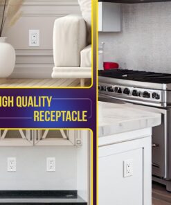 ENERLITES Decorator Receptacle, Tamper-Resistant Wall Outlet, Gloss Finish, Residential Grade, 3-Wire, Self-Grounding, 2-Pole, 15A 125V, UL Listed, 61501-TR-W-40PCS, White (40 Pack) Wall Plate Not Included 40 10 81IIOhAIkmL